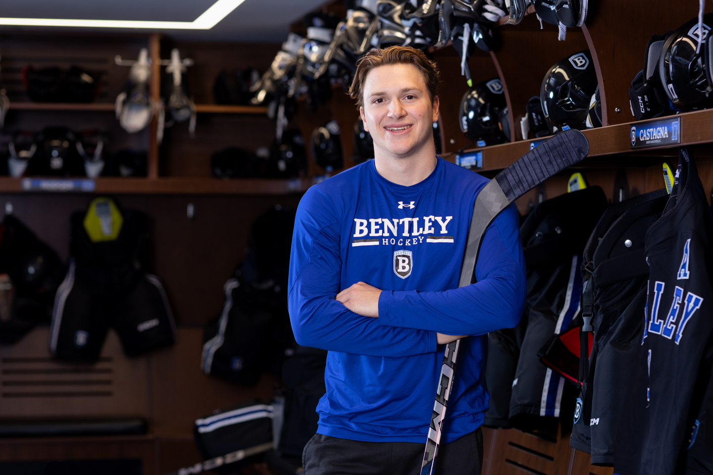 Bentley University men's hockey team forward Stephen Castagna '26