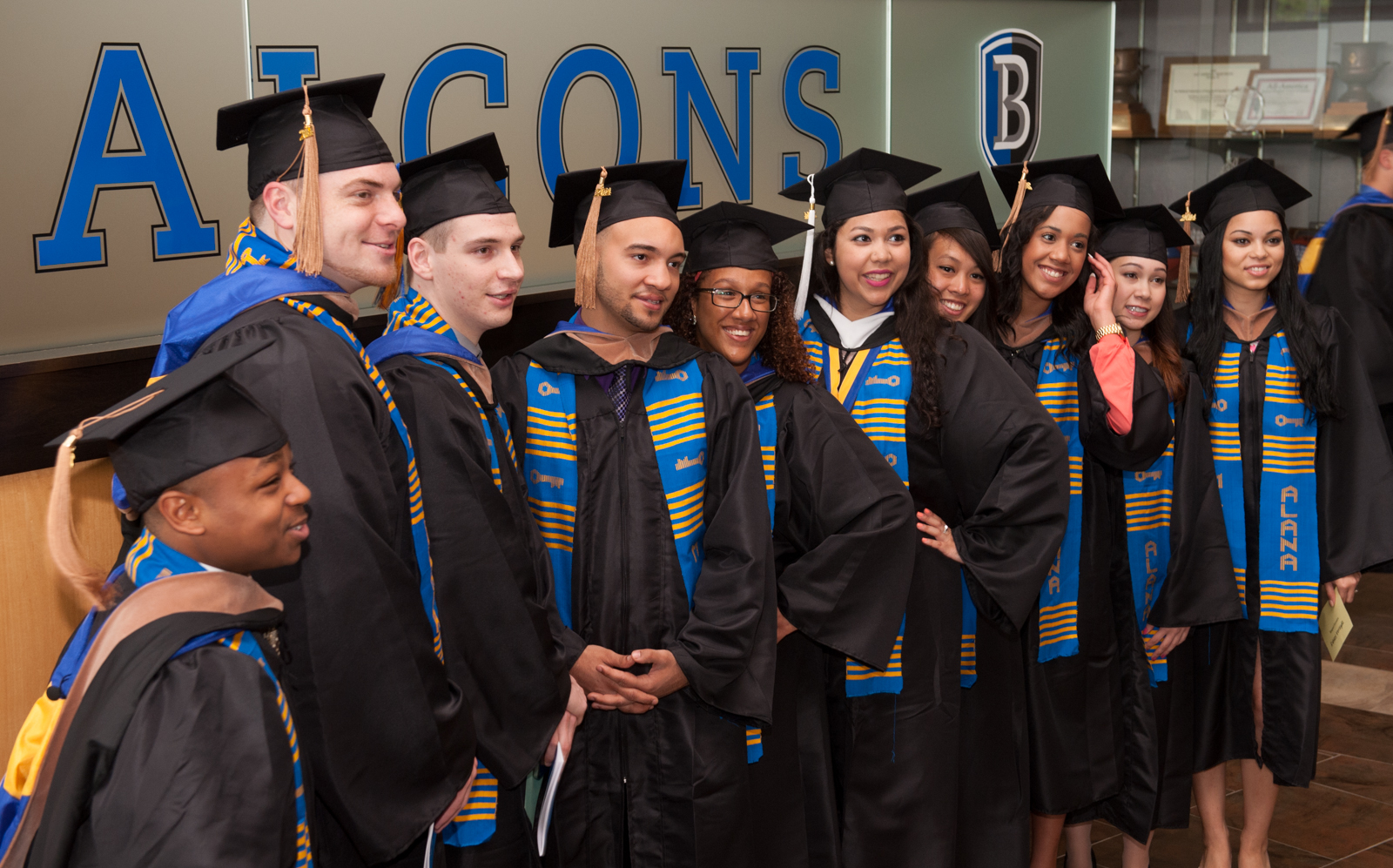 Students in cap and gown