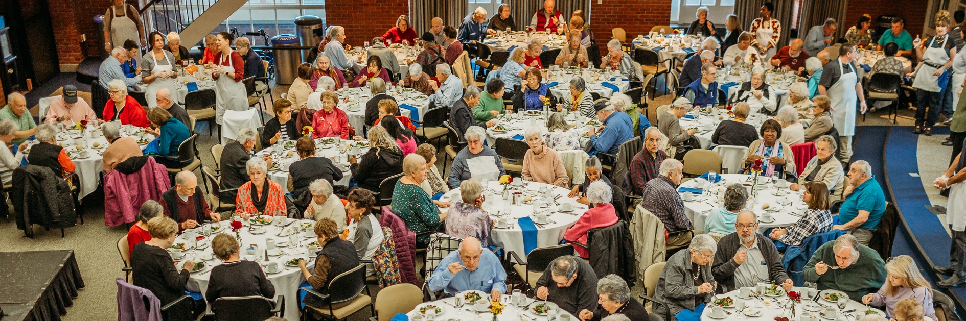 Thanksgiving luncheon for senior citizens at Bentley University