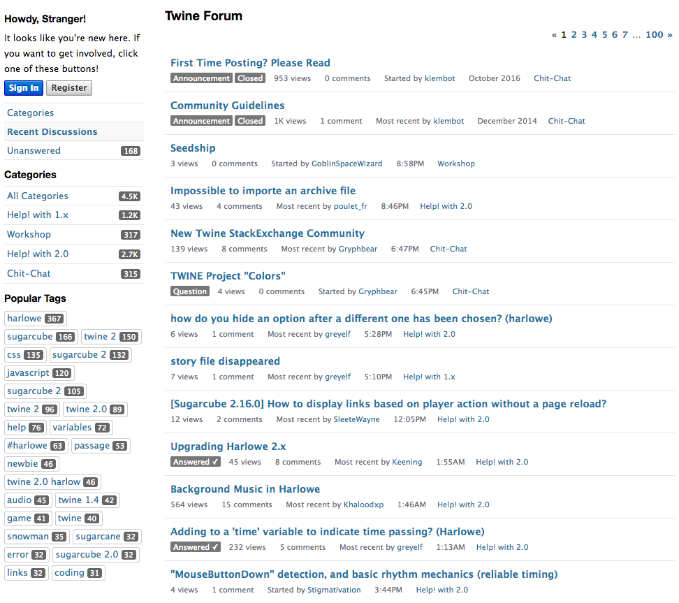 twine forum screenshot