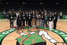 Career Day Participants on Center Court of TD Garden