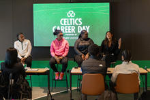 Two Bentley Alumni Speak on Celtics Career Day Panel