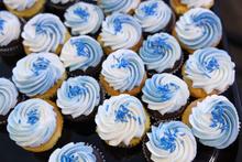 Cupcakes with blue frosting to celebrate Falcons Forward day 2024