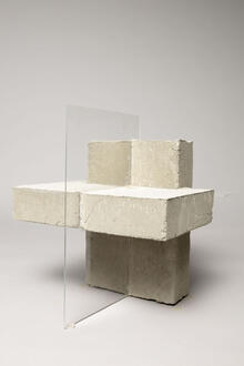 Sculpture by Brian Wilson using glass and concrete