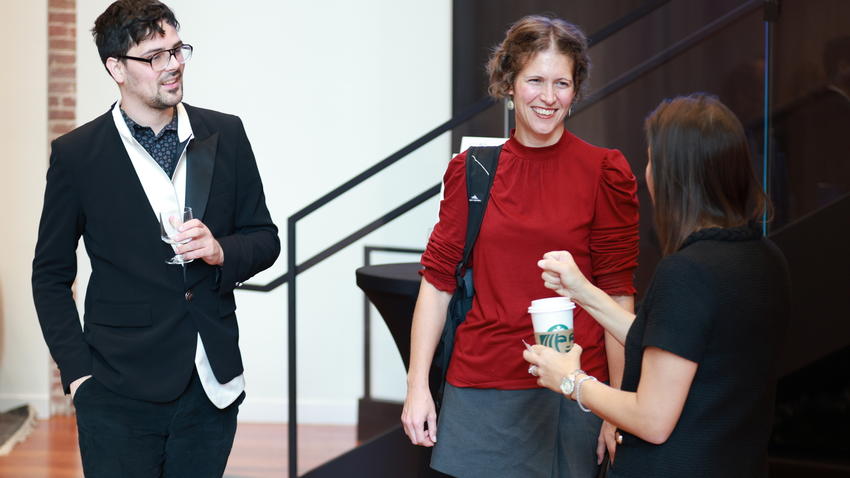 Attendees network at Bentley-Gallup Business in Society event in Washington, D.C.