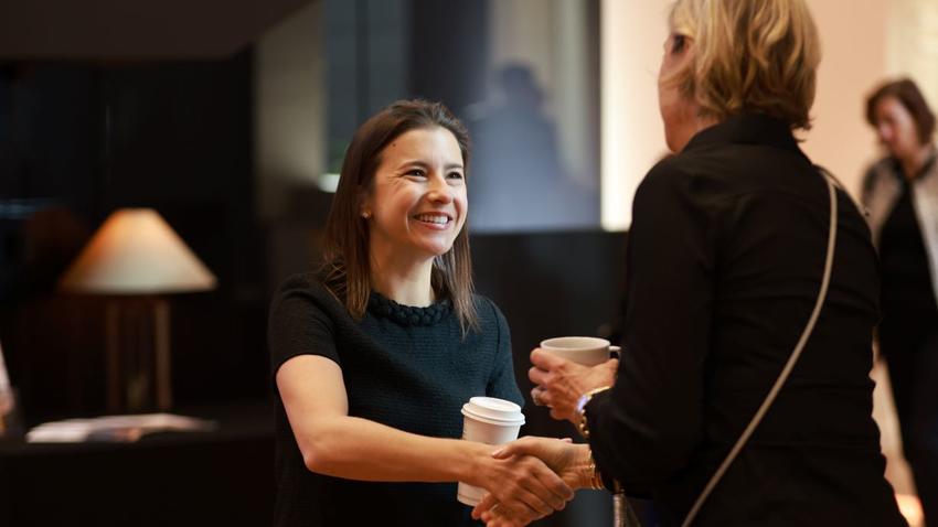 Attendees network at Bentley-Gallup Business in Society event in Washington, D.C.