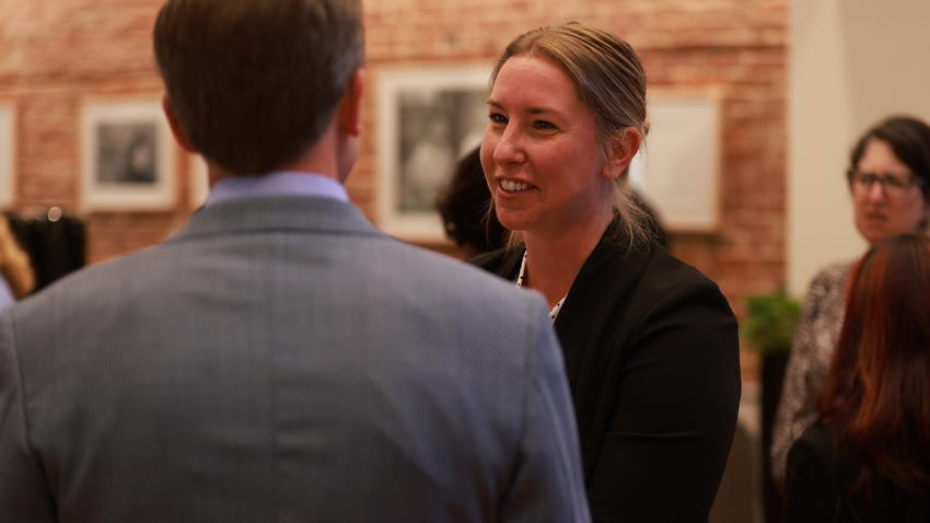 Attendees network at Bentley-Gallup Business in Society event in Washington, D.C.