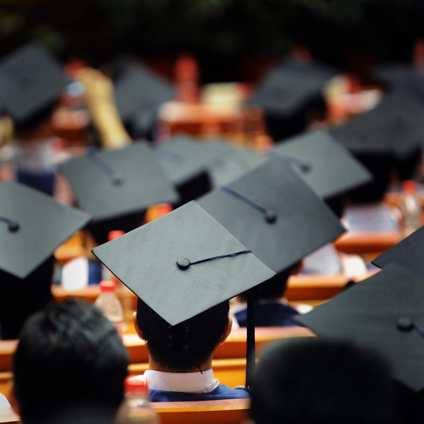 Back of Heads with Mortarboard