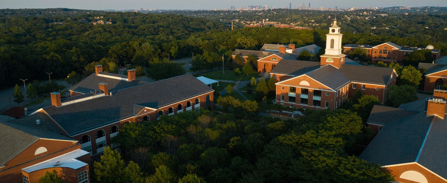 Aerial view of Bentley Campus