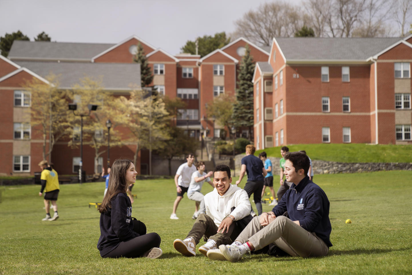 students on green space