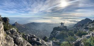 Students atop Table Mountain in South Africa.